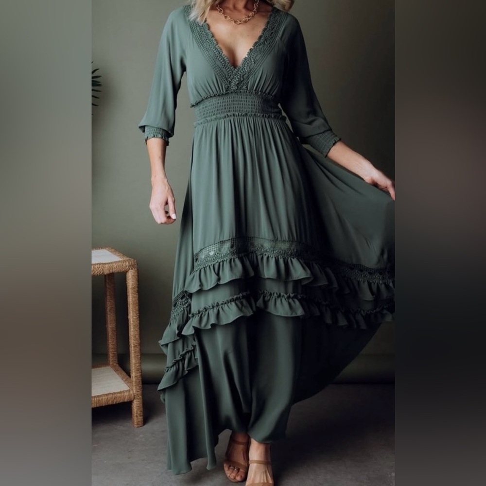 Baltic Born Olive Green Maxi Dress